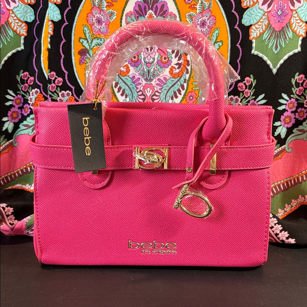 Bebe Evie small satchel Orchid Pink handbag crossbody